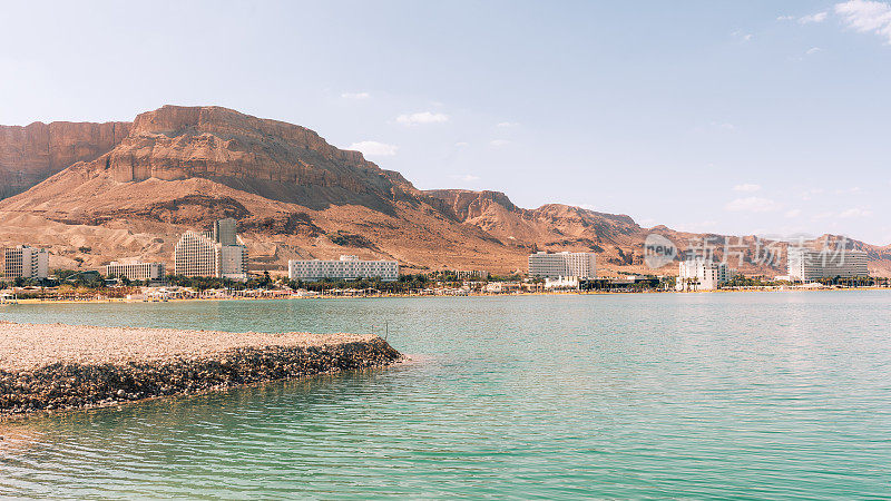 Ein Gedi海滩死海以色列海岸全景图